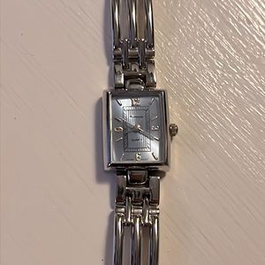 Rumours quartz watch, silver toned with blue face, Japan movement
